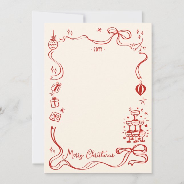 Whimsical Christmas Photo collage Holiday Card (Front)