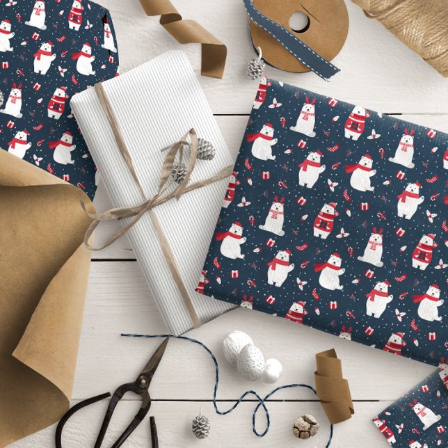 Whimsical Christmas Polar Bears ID850 Wrapping Paper (Creator Uploaded)