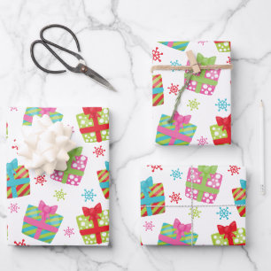 Whimsical Christmas Presents Gifts Wrapping Paper Sheet