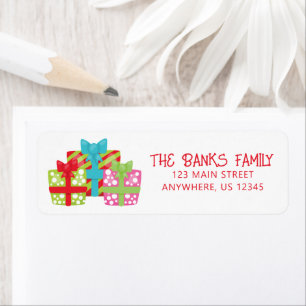 Whimsical Christmas Presents Return Address
