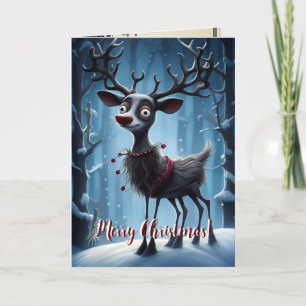 Whimsical Christmas Reindeer Customize-able Card