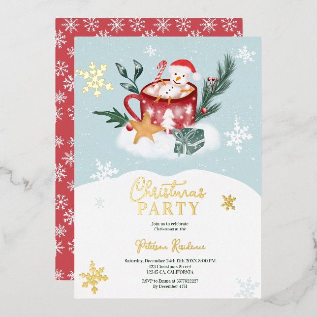 Whimsical Christmas snowman chocolate illustration (Front/Back)