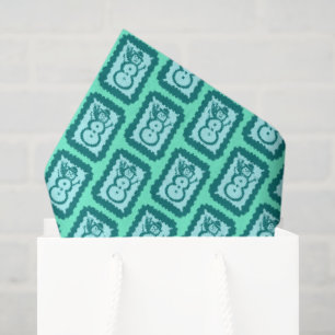 Whimsical Christmas Snowmen Cute Bright Holiday Tissue Paper