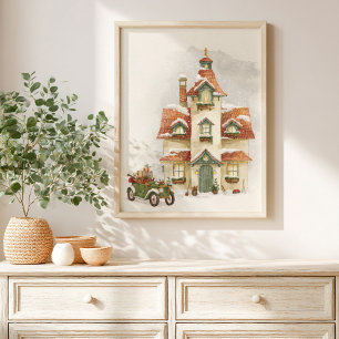Whimsical Christmas Storybook kids Poster