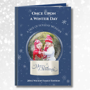 Whimsical Christmas Storybook Snow Globe Photo Holiday Card