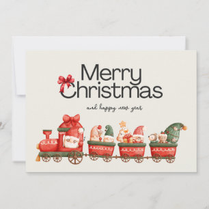 Whimsical Christmas Train Card 