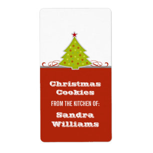Whimsical Christmas Tree Baking Labels