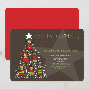 Whimsical Christmas Tree Enfants Invitation de fêt