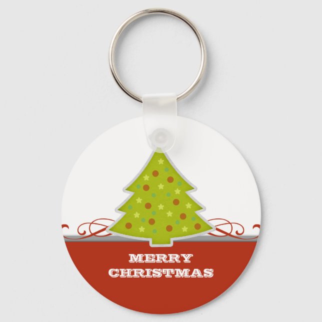 Whimsical Christmas Tree Keychain (Front)