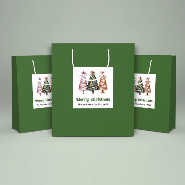 Whimsical Christmas Tree Leopard Print Gift Bag  (Whimsical Christmas Tree Leopard Print Gift Bag Custom)