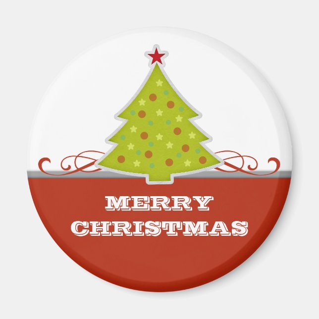 Whimsical Christmas Tree Magnet (Front)