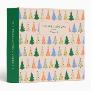 Whimsical Christmas Tree Personalized Family Photo Binder