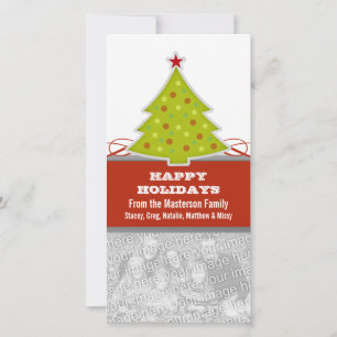 Whimsical Christmas Tree Photocard Holiday Card