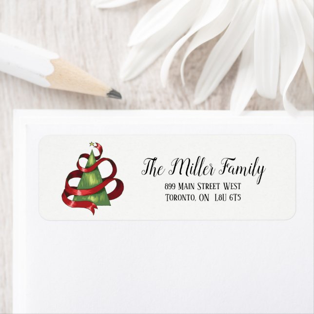 Whimsical Christmas Tree Return Address Labels (Insitu)