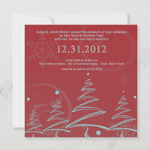 Whimsical Christmas Trees - new year party Invitation