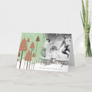 Whimsical Christmas Trees Winter Wonderland Photo Holiday Card