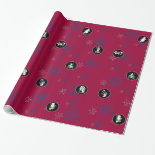 Whimsical Christmas Wildlife Collage' Wrapping Paper