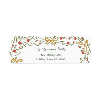 Whimsical Christmas Wreath & Preppy Bows Address