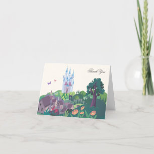 Whimsical Cinderella Castle Baby Shower Thank You Card