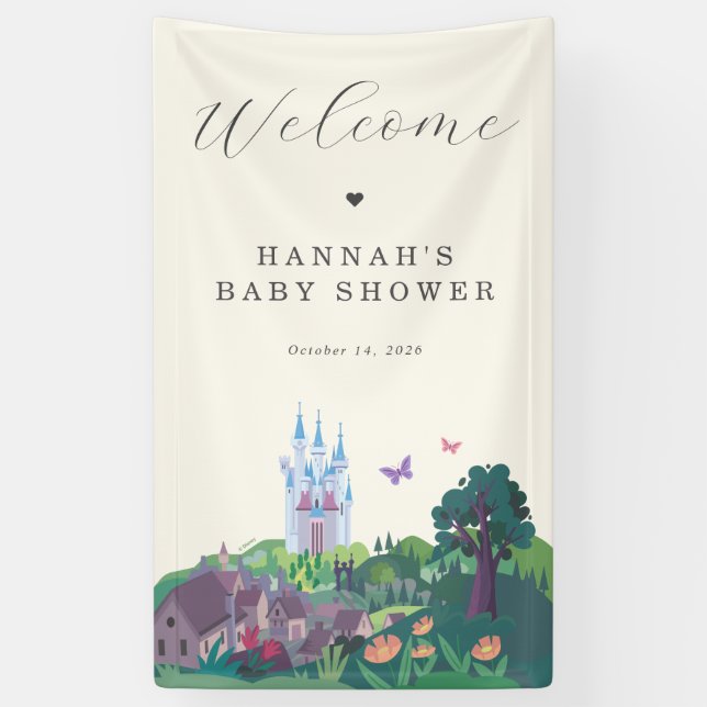 Whimsical Cinderella Castle Baby Shower Welcome Banner (Vertical)