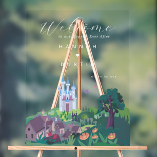 Whimsical Cinderella Castle Mariage Affiche de bie