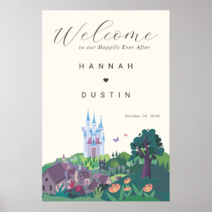 Whimsical Cinderella Castle Mariage Affiche de bie