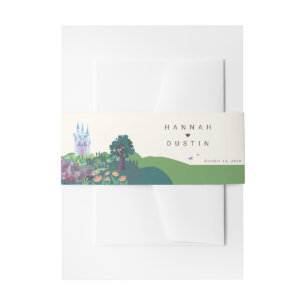 Whimsical Cinderella Castle Wedding Invitation Belly Band