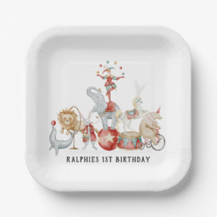 Whimsical Circus Performers Birthday Party Plates