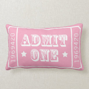 Whimsical Circus Theatre Ticket Admit One Lumbar Pillow