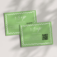 Whimsical Citrus Green QR Code Wedding