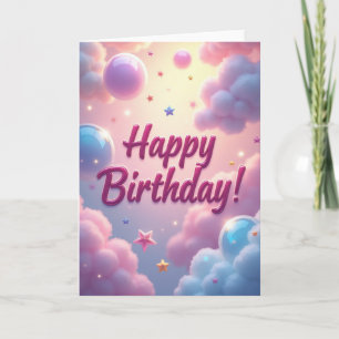 Whimsical Cloud Birthday Card