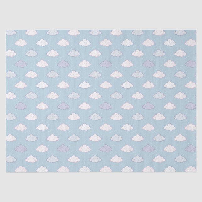 Whimsical Cloud Star Dreamy Celestial Tissue Paper (Front)