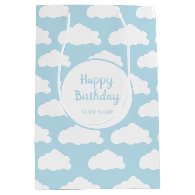 Whimsical Clouds Pattern Medium Gift Bag (Front)
