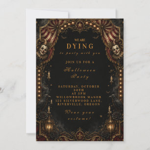 Whimsical Clown Halloween Party Invitation