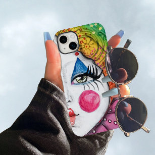 Whimsical Clown Painting Colourful Rainbow Cute Fu iPhone 13 Case