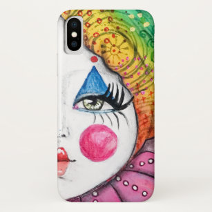 Whimsical Clown Painting Colourful Rainbow Cute Fu Case-Mate iPhone Case
