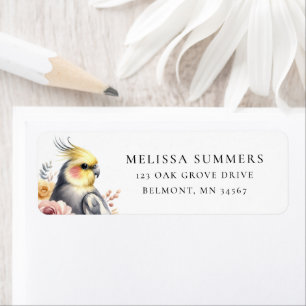 Whimsical Cockatiel Bird Adresse de retour