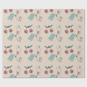 Whimsical cocktail wrapping paper
