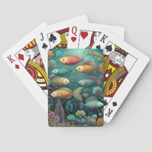 Whimsical Colorful Fish Aquarium Playing Cards