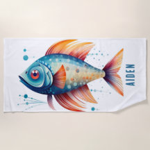 WHIMSICAL, COLORFUL FISH PERSONALIZED