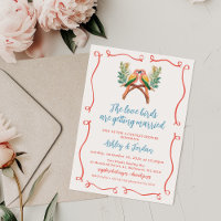Whimsical Colorful Love Birds Couples Shower