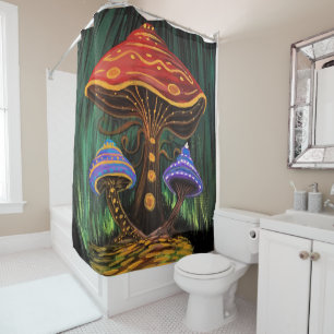 Whimsical Colorful Mushroom Cottagecore Bathroom