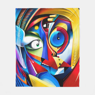 Whimsical Colourful Abstract ArtisticFleece Blanke Fleece Blanket