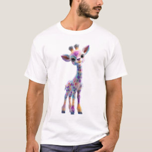 Whimsical Colourful Baby Giraffe Men T-Shirt