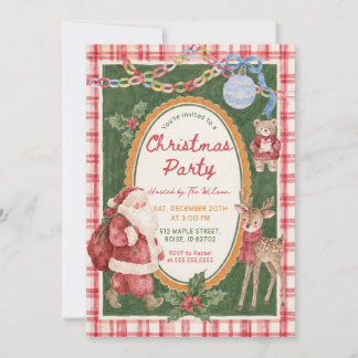 Whimsical Colourful Christmas Party Invitation