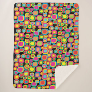 Whimsical Colourful Circles Sherpa Blanket