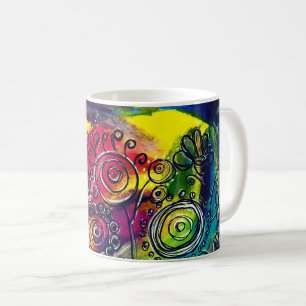 Whimsical Colourful Flower Garden Original Artwork Coffee Mug