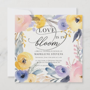 Whimsical Colourful Flower Love Bloom Bridal Showe Invitation