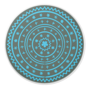 Whimsical Colourful Hand Drawn Design Ceramic Pull