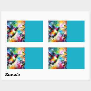 Whimsical Colourful Hummingbird Bird Personalized Sticker